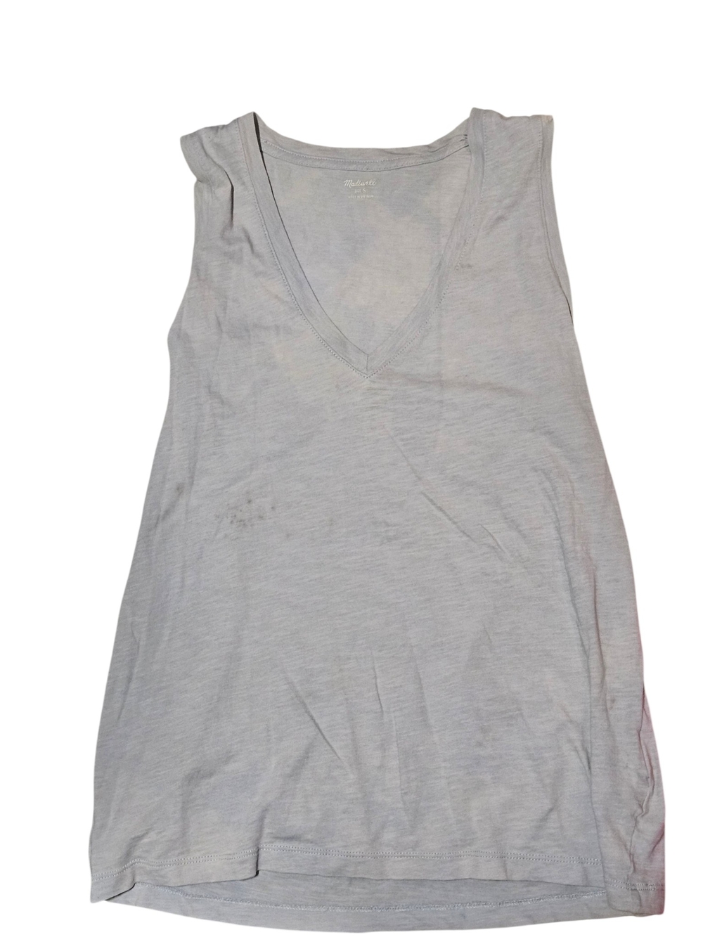 Madewell Light Blue-Gray V-Neck Tank Top